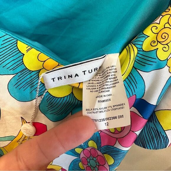 Trina Turk NWT Fontaine Off The Shoulder Ruffle Floral One Piece Swimsuit - Picture 4 of 7